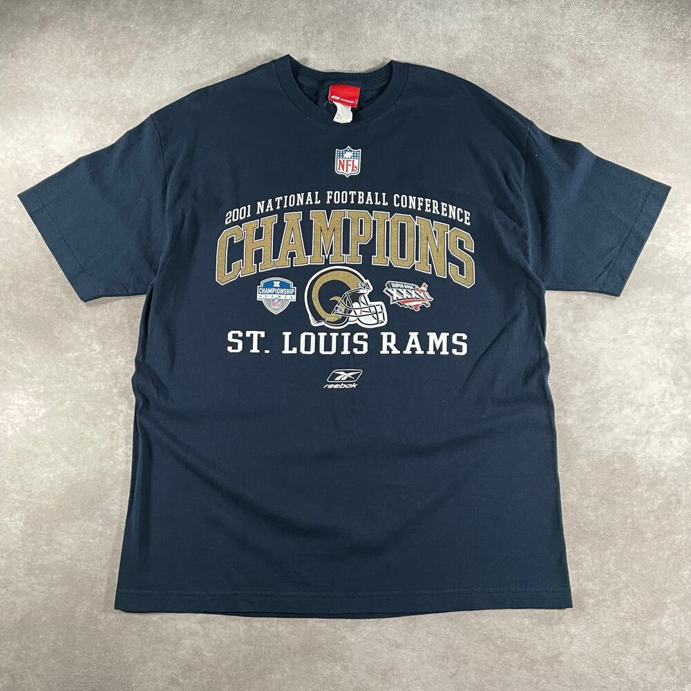 2001 Reebok St. Louis Rams NFC Champions Men’s Large T-shirt